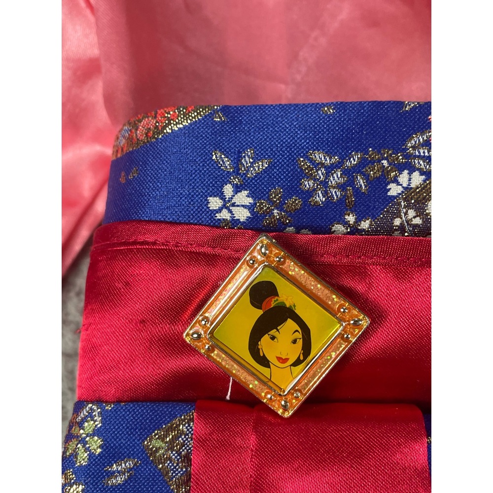 Disney Store Mulan Costume Dress Girls M 7/8 Pink Blue Princess Halloween Outfit - Picture 11 of 13